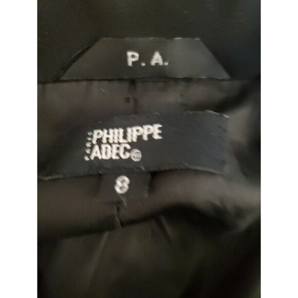 Philippe Adec Paris Women's Black Oversized Long Blazer Jacket Coat Size 8 - Picture 10 of 10